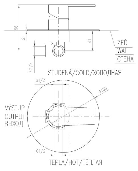 Slezák - RAV Sprchová batéria 1-cestná s podomietkovým telesom COLORADO - CO183L, Chróm