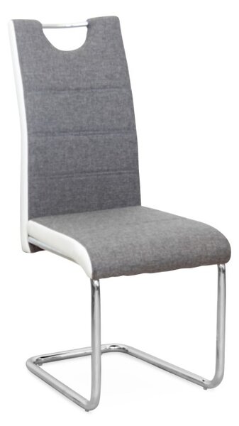 Jedálenská stolička Izma - sivá / biela / chróm