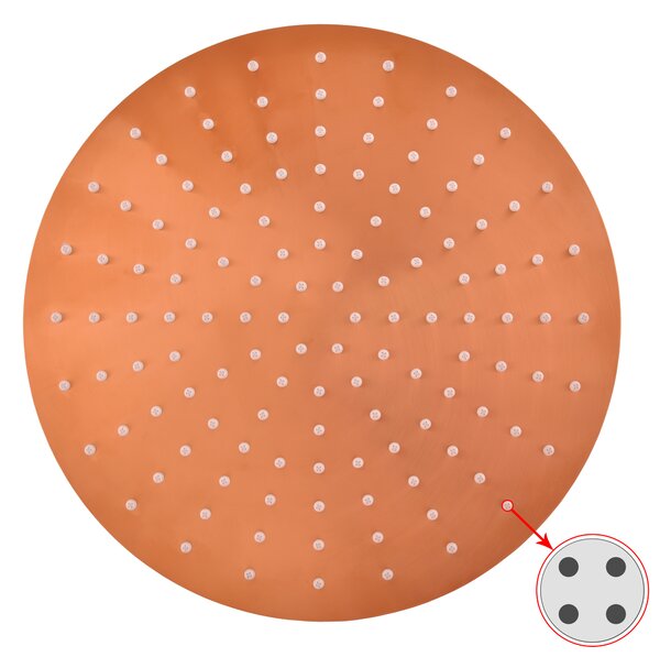 Slezák - RAV Hlavová sprcha okrúhla kovová ø 30 cm so 4-otvorovými tryskami - KS0001/4ZRK, Ružové zlato kartáčovaná