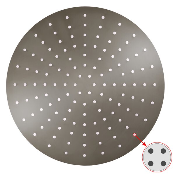 Slezák - RAV Hlavová sprcha okrúhla kovová ø 30 cm so 4-otvorovými tryskami - KS0001/4MGL, Metal Grey lesk