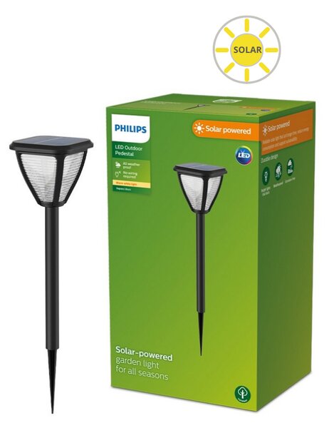 Philips 8720169265721 Outdoor solar Vapora solárne zapichovacie svietidlo/stĺpik LED 1,5W/200lm 2700K IP44 čierna