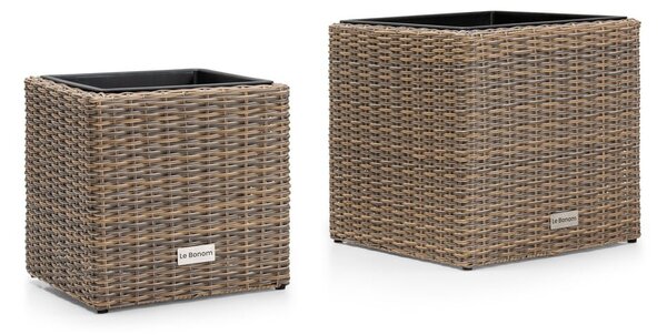 Súprava sivých záhradných kvetináčov Essentials Natural
