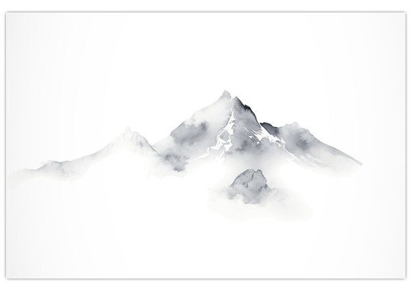 Obraz - Atramentová maľba hôr (90x60 cm)