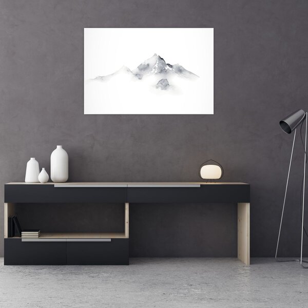 Obraz - Atramentová maľba hôr (90x60 cm)