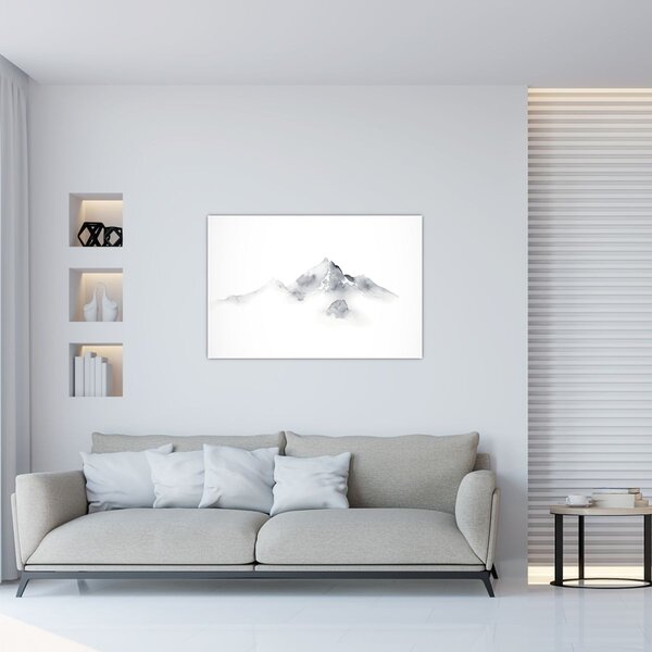 Obraz - Atramentová maľba hôr (90x60 cm)