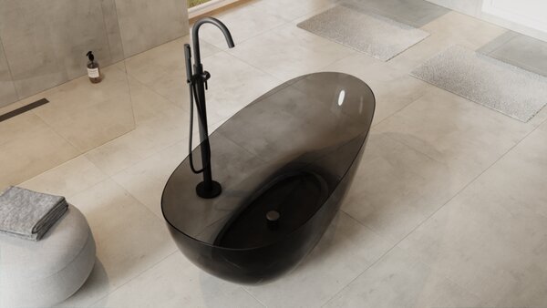 Besco Voľne stojaca vaňa zo syntetickej živice Xara 160 Carbon Grey