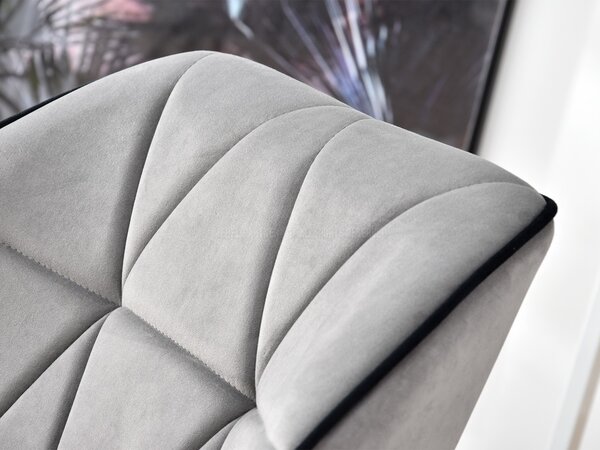 NovýNábytok.sk Kreslo Velma S (sivá + chrómová). Akcia -15%. Vlastná spoľahlivá doprava až k Vám domov. 1110460