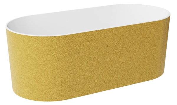 Besco Voľne stojaca vaňa z liateho mramoru Lova Glam 160x74 BESCO-Farba: Biela/zlatá