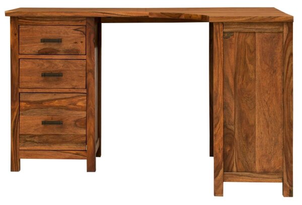 Písací stôl rohový Rami 130x76x85 indický masív palisander