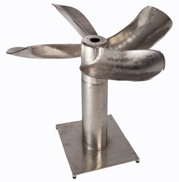 Dizajnový jedálenský stôl Propeller 94 cm strieborný -