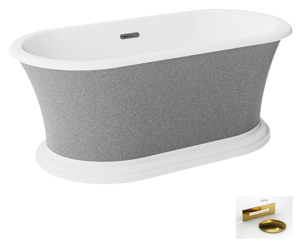 Besco Akrylátová voľne stojaca vaňa Ziva Glam S 160x75, s prepadom