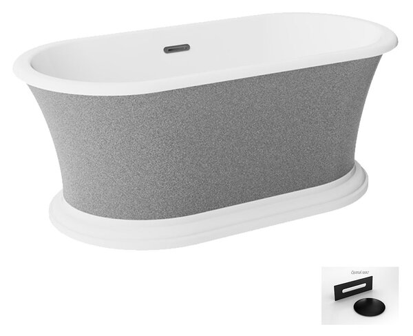 Besco Akrylátová voľne stojaca vaňa Ziva Glam S 160x75, s prepadom