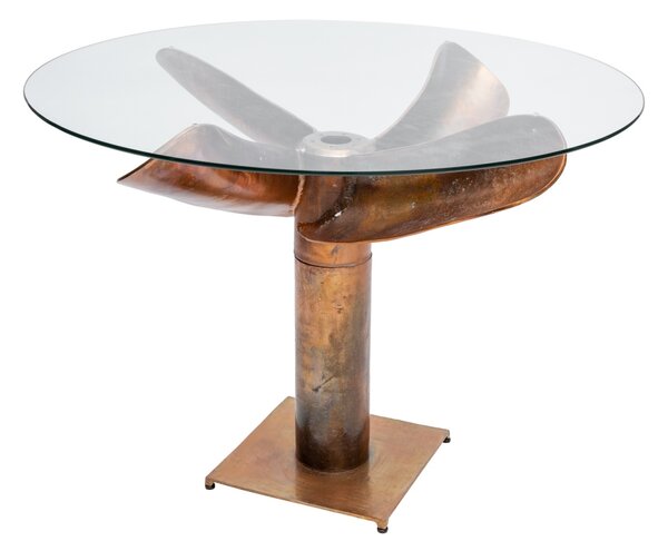 Dizajnový jedálenský stôl Propeller 94 cm medený