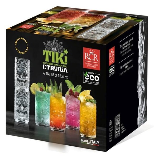 RCR POHÁR NA VODU TIKI PULCINELLA 450ML SADA 4 KS