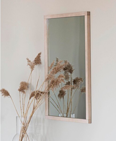 Nástenné zrkadlo s dreveným rámom 60x90 cm Lodur – Rowico