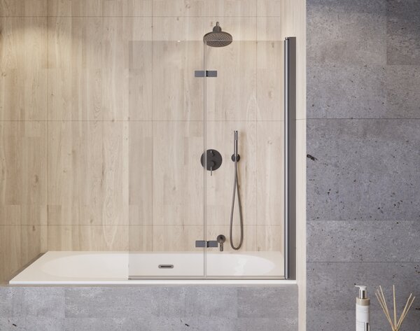 Besco Vaňová zástena LUMIX GUN METAL 100145 (100x145 cm | Transparent)