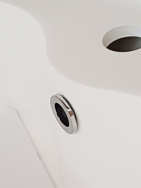 Besco Voľne stojace umývadlo z liateho mramoru Lumen Matt UM VS ø 45 cm BESCO-Typ výpuste: Click-Clack s prepadom, chróm