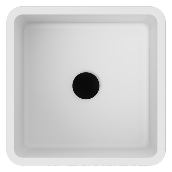 Besco Voľne stojace umývadlo z liateho mramoru Aygo Matt UM VS 40x40 cm BESCO-Typ výpuste: Click-Clack so štrbinovým prepadom, chróm