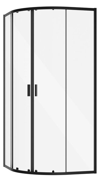 Besco Štvrťkruhový sprchový kút ZARYA BLACK HR 80x80 (90x90), výška 190 cm - bez vaničky BESCO-Rozmery: 80x80