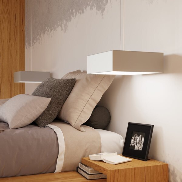 Stropné svietidlo Horus, 1x sivé plastové tienidlo, (biely plast), (35 cm)