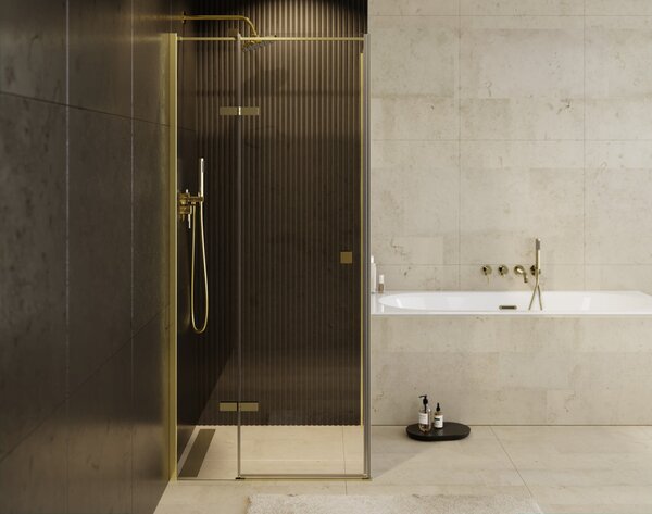 Besco Štvorcový sprchový kút PIXA GOLD SQ 90x90, výška 195 cm - bez vaničky BESCO-Orientácia: Ľavá