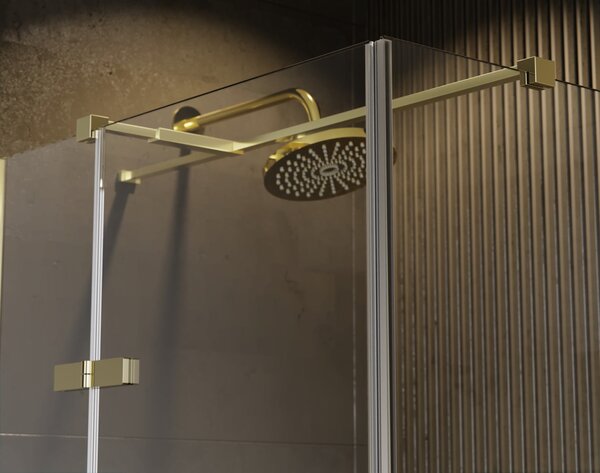 Besco Štvorcový sprchový kút PIXA GOLD SQ 90x90, výška 195 cm - bez vaničky BESCO-Orientácia: Ľavá