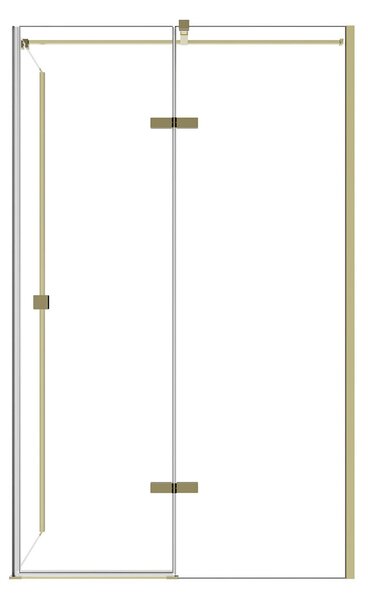 Besco Obdĺžnikový sprchový kút PIXA GOLD R 100x80 (100x90, 120x80, 120x90), výška 195 cm - bez vaničky BESCO-Rozmery: 100x80, BESCO-Orientácia: Ľavá