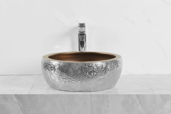 Novoterm Keramické umývadlo na dosku NV-KR-124 chróm/bronz