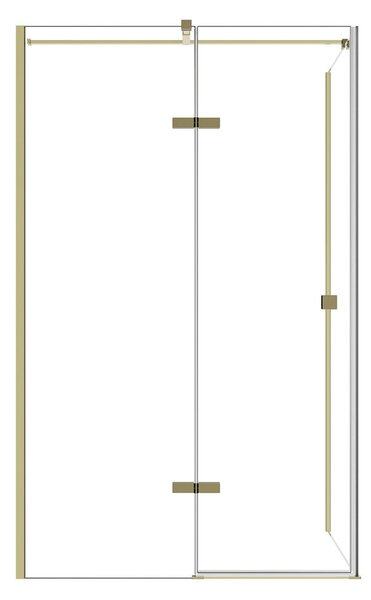 Besco Obdĺžnikový sprchový kút PIXA GOLD R 100x80 (100x90, 120x80, 120x90), výška 195 cm - bez vaničky BESCO-Rozmery: 100x80, BESCO-Orientácia: Ľavá