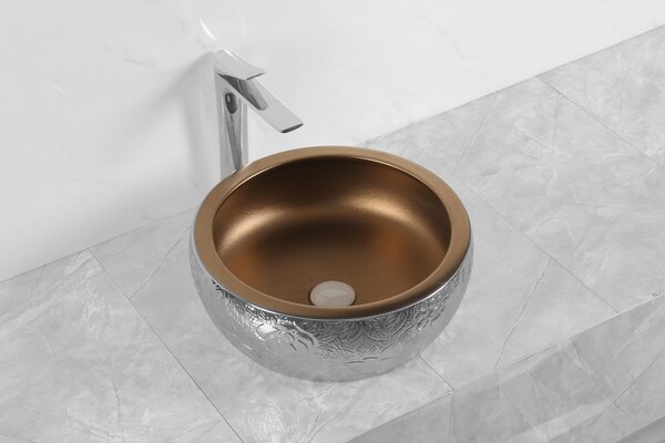 Novoterm Keramické umývadlo na dosku NV-KR-124 chróm/bronz