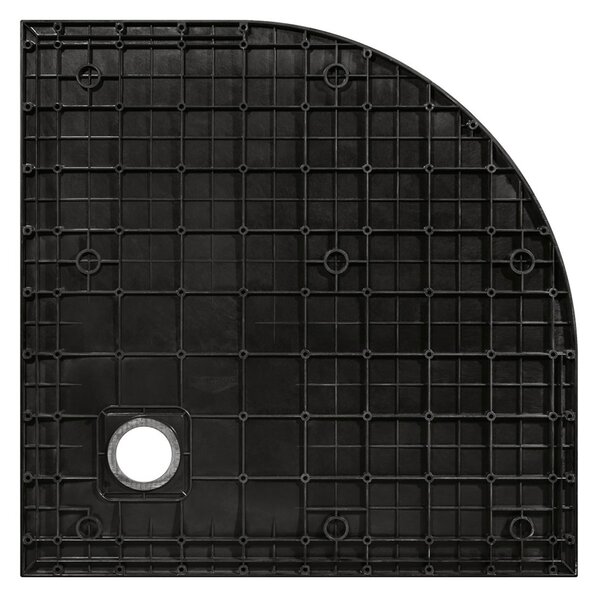 Besco Štvrťkruhová sprchová vanička z SMC kompozitu VEXO MARBLE BLACK HR 90x90 BESCO-Rozmery: 90x90