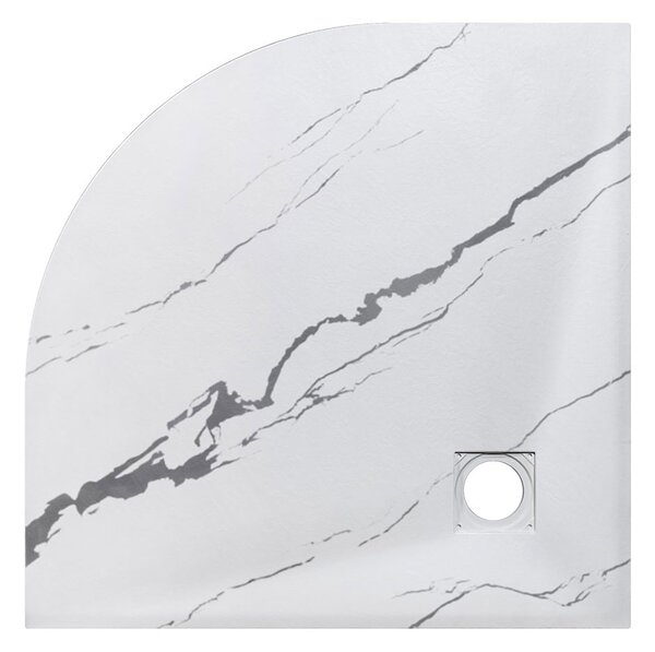 Besco Štvrťkruhová sprchová vanička z SMC kompozitu VEXO MARBLE HR 90x90 BESCO-Rozmery: 90x90