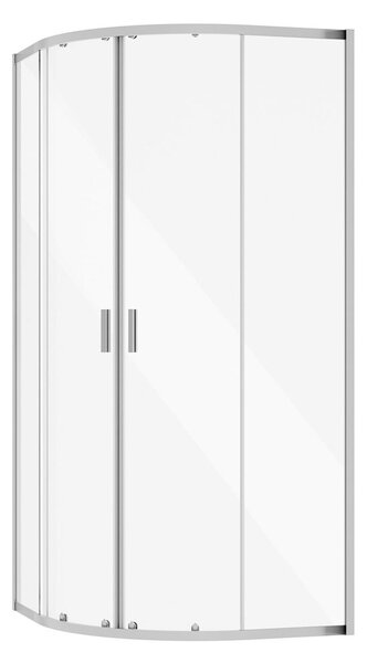 Besco Štvrťkruhový sprchový kút ZARYA CHROM HR 80x80 (90x90) + vanička ALEX SE čierna BESCO-Rozmery: 80x80