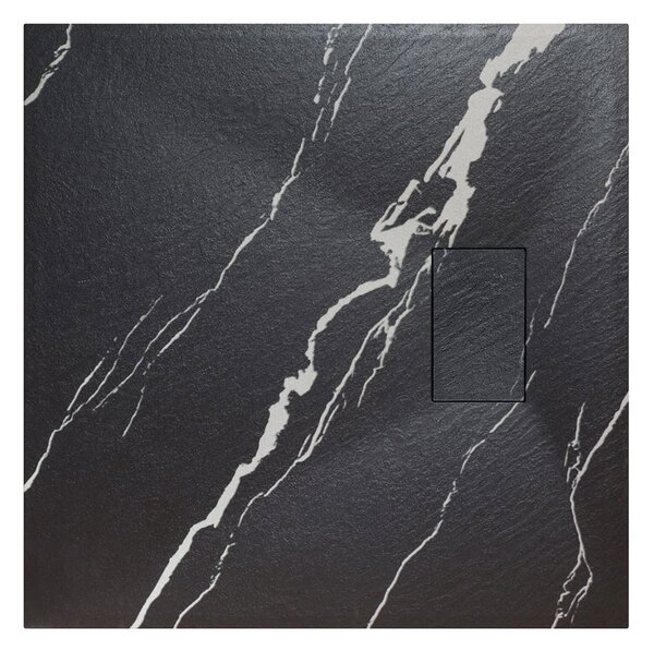 Besco Štvorcová sprchová vanička z SMC kompozitu VEXO MARBLE BLACK SQ 80x80 (90x90) BESCO-Rozmery: 80x80