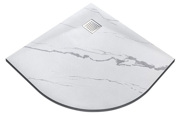 Besco Štvrťkruhová sprchová vanička z SMC kompozitu VEXO MARBLE HR 90x90 BESCO-Rozmery: 90x90