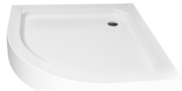 Besco Štvrťkruhový sprchový kút ZARYA CHROM HR 80x80 (90x90) + vanička ALEX biela BESCO-Rozmery: 80x80