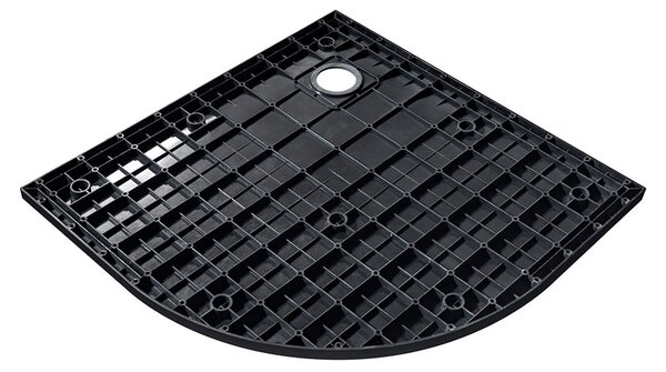 Besco Štvrťkruhová sprchová vanička z SMC kompozitu VEXO MARBLE BLACK HR 90x90 BESCO-Rozmery: 90x90