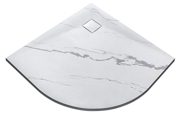 Besco Štvrťkruhová sprchová vanička z SMC kompozitu VEXO MARBLE HR 90x90 BESCO-Rozmery: 90x90