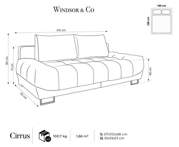 Béžová trojmiestna rozkladacia pohovka Windsor & Co Sofas Cumulus