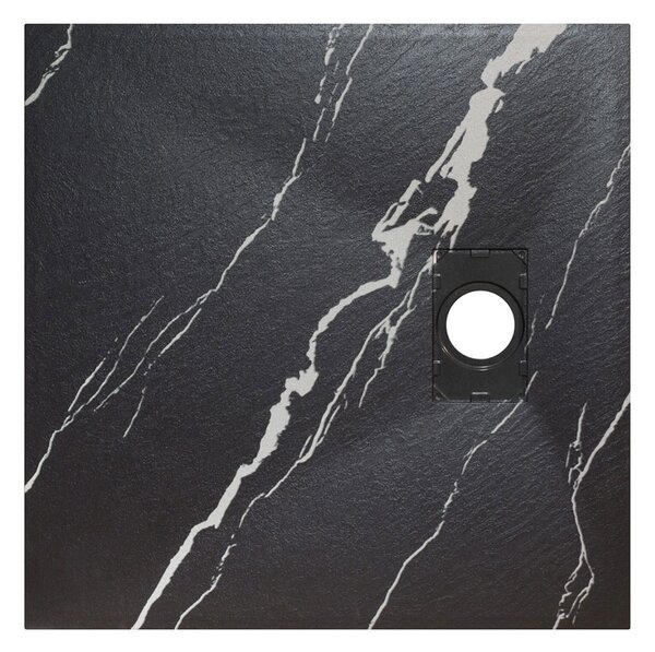 Besco Štvorcová sprchová vanička z SMC kompozitu VEXO MARBLE BLACK SQ 80x80 (90x90) BESCO-Rozmery: 80x80