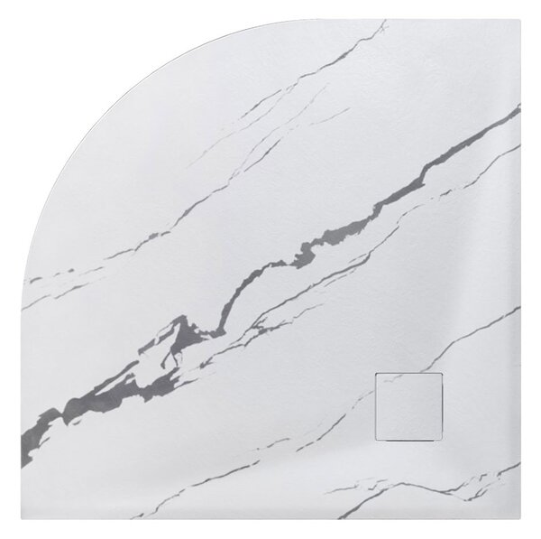 Besco Štvrťkruhová sprchová vanička z SMC kompozitu VEXO MARBLE HR 90x90 BESCO-Rozmery: 90x90