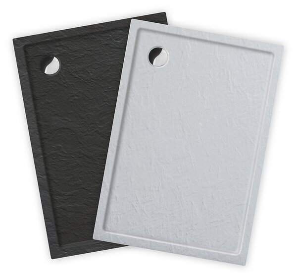 Roth Štvorcová alebo obdĺžniková akrylátová sprchová vanička FLAT STONE EFFECT ROTH-Variant: rozmery: 80x80 cm, farba: Antracit - (FLAT STONE ANTHRACITE 800x800 – 8000310)