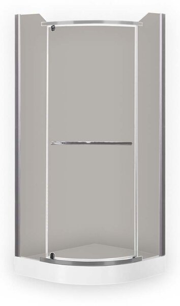 Roltechnik Outlet Štvrťkruhový sprchovací kút ELARIS DARK - bez vaničky ROTH-Variant: rozmery: 80x80 cm - (ELARIS DARK/800 - 4520003), ROTH-Profily: profily: strieborná, výplň: Rauch