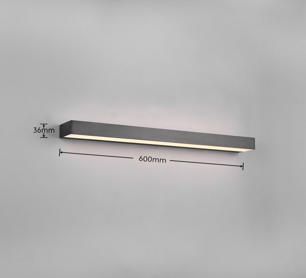 Trio 283916032 LED nástenné svietidlo Rocco 1x8W | 800lm | 3000K | IP44 - čierna