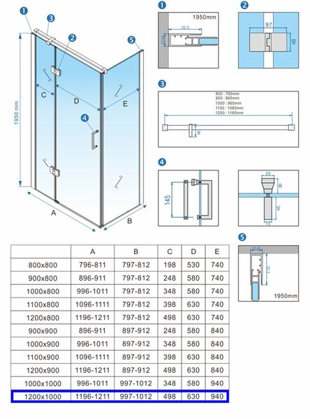 BPS-koupelny Obdĺžnikový sprchovací kút ZES KZ03D 120x100 chróm/transparent - bez vaničky