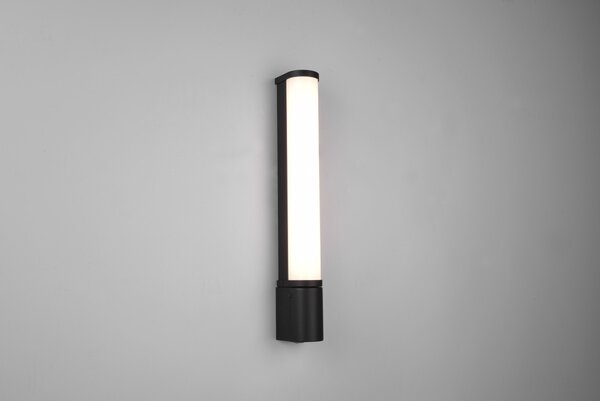 Trio 284074232 LED nástenné svietidlo Piera 1x8W | 850lm | 3000K | IP44 - zásuvka, vypínač na tele, čierna