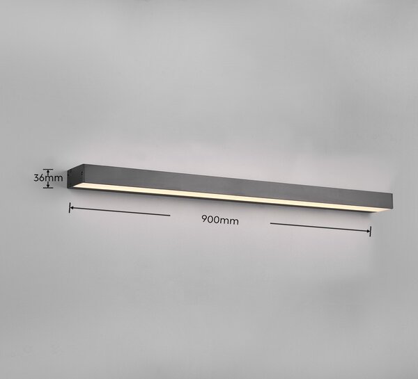 Trio 283919032 LED nástenné svietidlo Rocco 1x13W | 1400lm | 3000K | IP44 - čierna