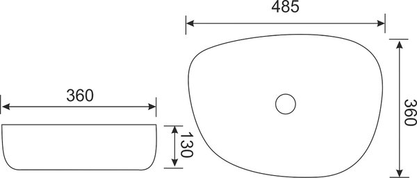 Novoterm Keramické umývadlo na dosku NV-KR-440 biele