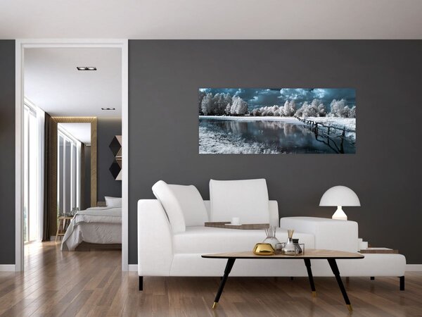 Obraz - Zamrznutá krajina (120x50 cm)