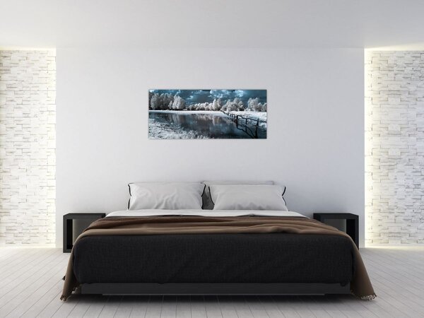 Obraz - Zamrznutá krajina (120x50 cm)